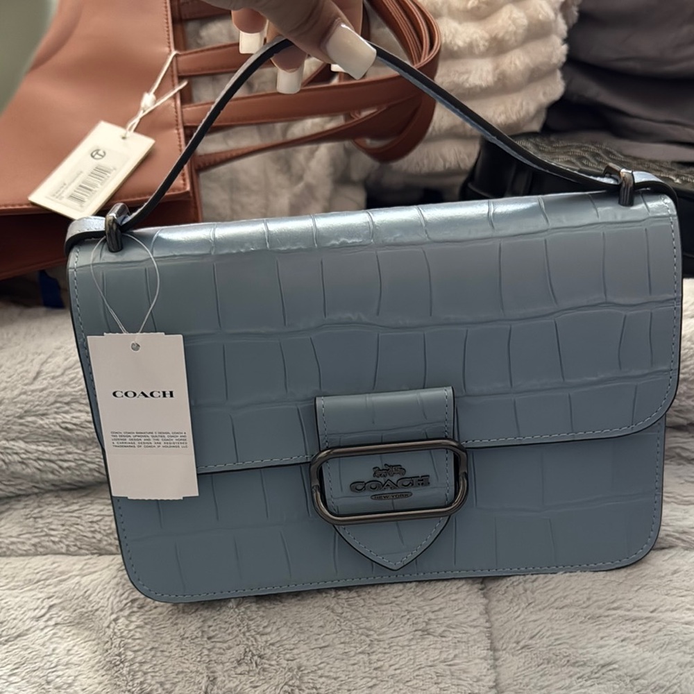 Coach Blue Croc-Embossed Women's Bag